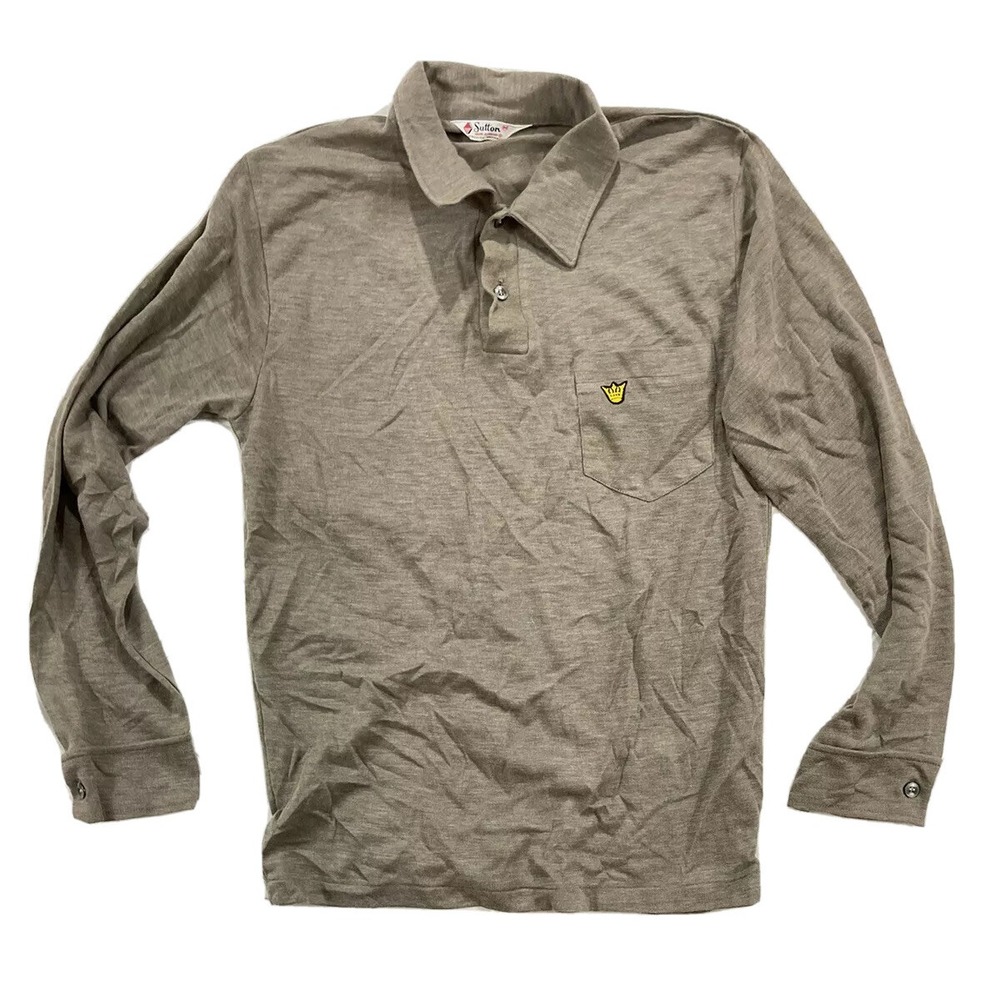 Vtg 1950's Sutton Shirt X-small Brown Long Sleeve Pullover Soft‎ Atomic Rat Pack